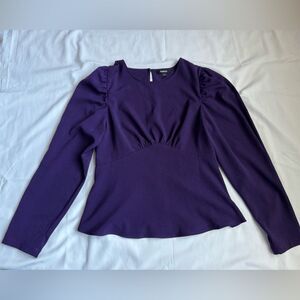 Express Purple Long Sleeve Peplum Blouse – Size Extra Small